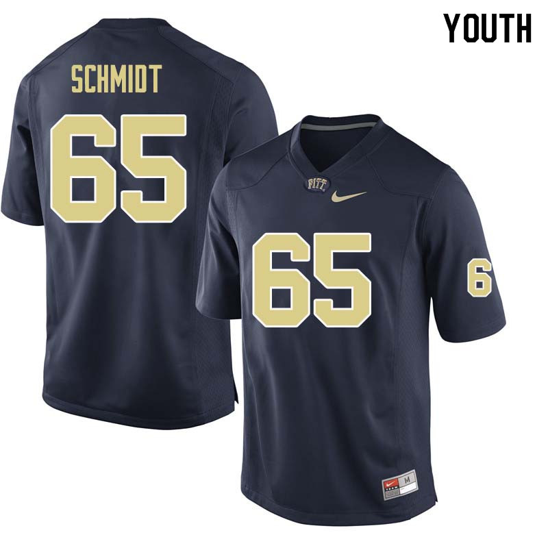 Youth #65 Joe Schmidt Pittsburgh Panthers College Football Jerseys Sale-Navy